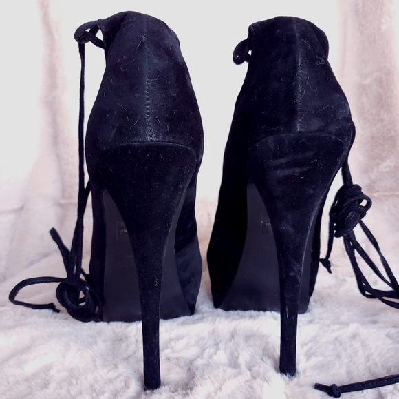 ¤ Colin Stuart Lace Up Sexy Stilettos in Bla… - Picture 6 of 8